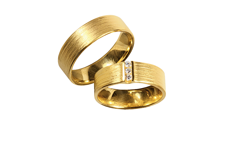 05251+05252-wedding rings, gold 750 and brillants